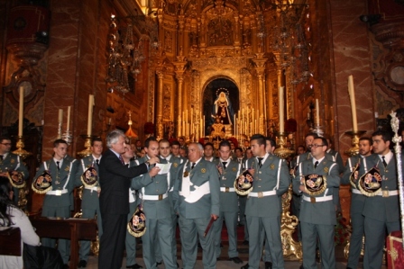Exordio al reconocimiento de Pepe Hidalgo por los integrantes de la Banda de la Centuria Macarena