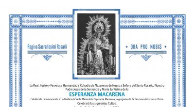 Cultos de octubre en honor a Nuestra Señora del Santo Rosario